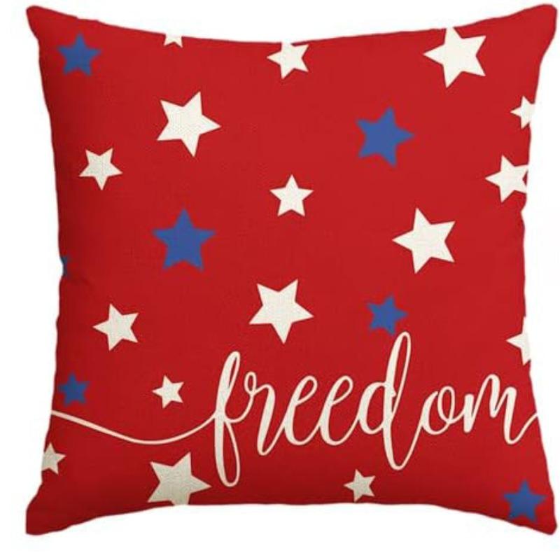 Five-pointed Star Printed Linen Pillowcase Office Waist Pillowcase Holiday Home New Style