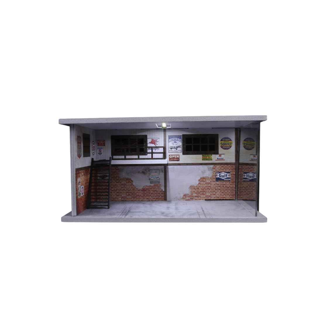 

Масштабная модель гаража MO916002 Moreart Парковка Склад Выставочный зал Пит Диорама с миниатюрными автомобилями 1/64 [Б/У] чёрный