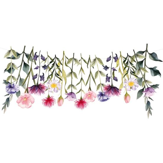 Yousheng DIY Spring Flower Banner Handmade Paper Fairy Leaves Floral Hanging Garland Wedding Baby Shower Birthday Party Backdrop