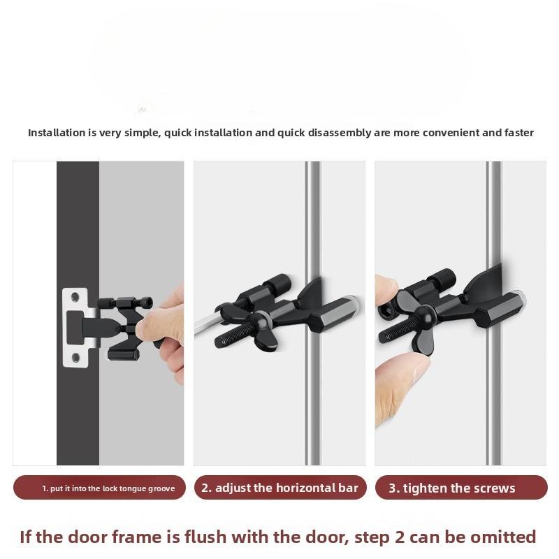 No Drill Door Stopper Security Alarm Anti-Wolf Safety Device Portable for Women Travel Home Hotel Use