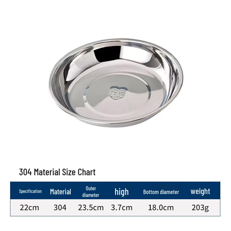 ZISIZ 304 Stainless Steel Round Serving Plate