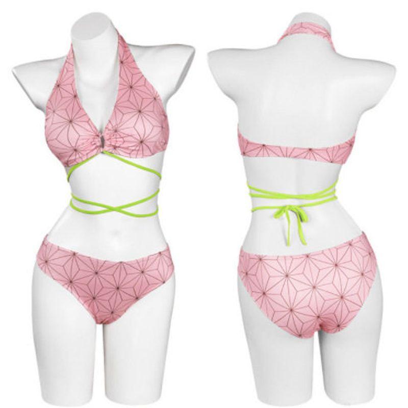 Demon Slayer Cosplay Costume Swimsuit Butterfly Shinobu Tanjiro Nezuko Bikini Cosplay Swimsuit Anime Clothing