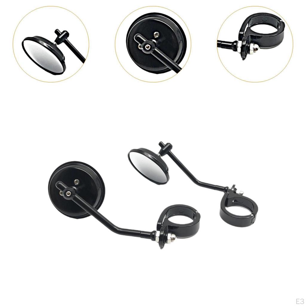 , Retro Clip on 38-41mm Fork Mount Side Mirror Motorcycle for Accessories Replacement