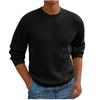 Mens 2026 Solid Color Crew Neck Long Sleeve Knit Sweater Plus Size Warm Casual Youth Fashion