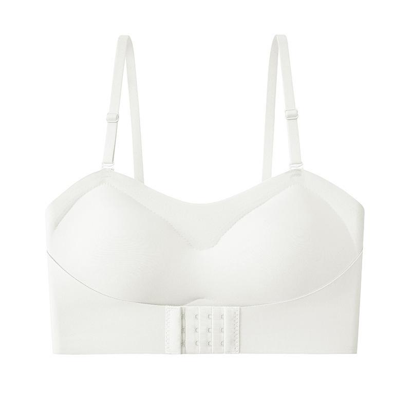 Summer Simple Tube Top Beautiful Back Without Shoulder Strap Non-slip Front Buckle Girl Gathering Underwear Small Chest Thin Bra Without Steel Ring