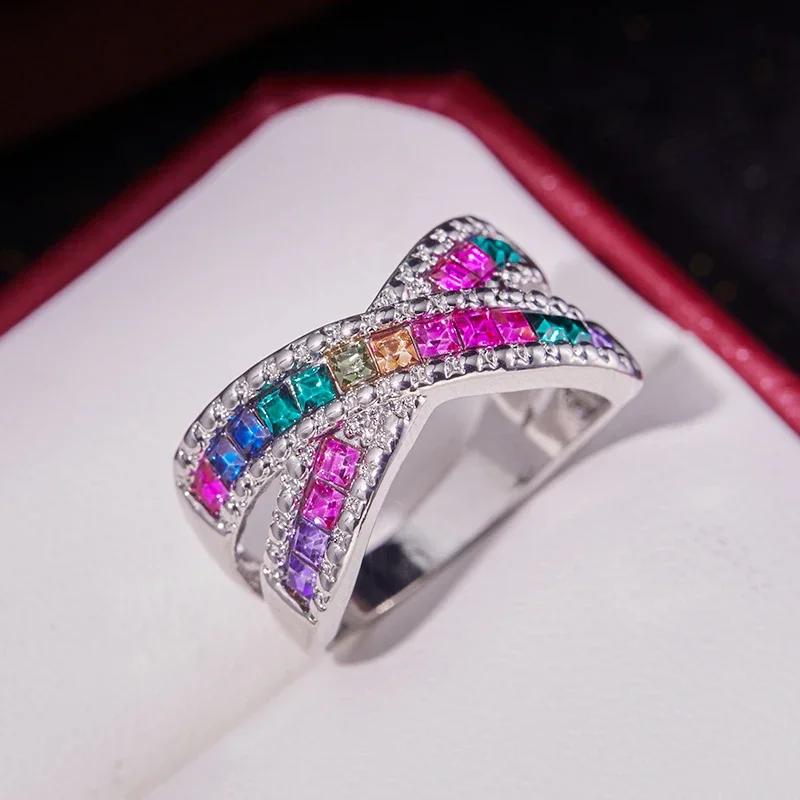 Neuer Geometrischer Unregelmäßiger Ring mit Zirkonia Offener Ring für Männer und Frauen Trend Hip Hop Party Accessoires