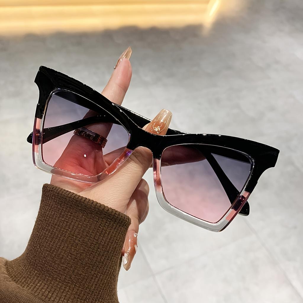 Y2K Fashion Cat Eye Sunglasses Trendy Party and Vacation Wear Hiking Travel Gradient Lens PC Frame, AC Lens, Decorative Glasses