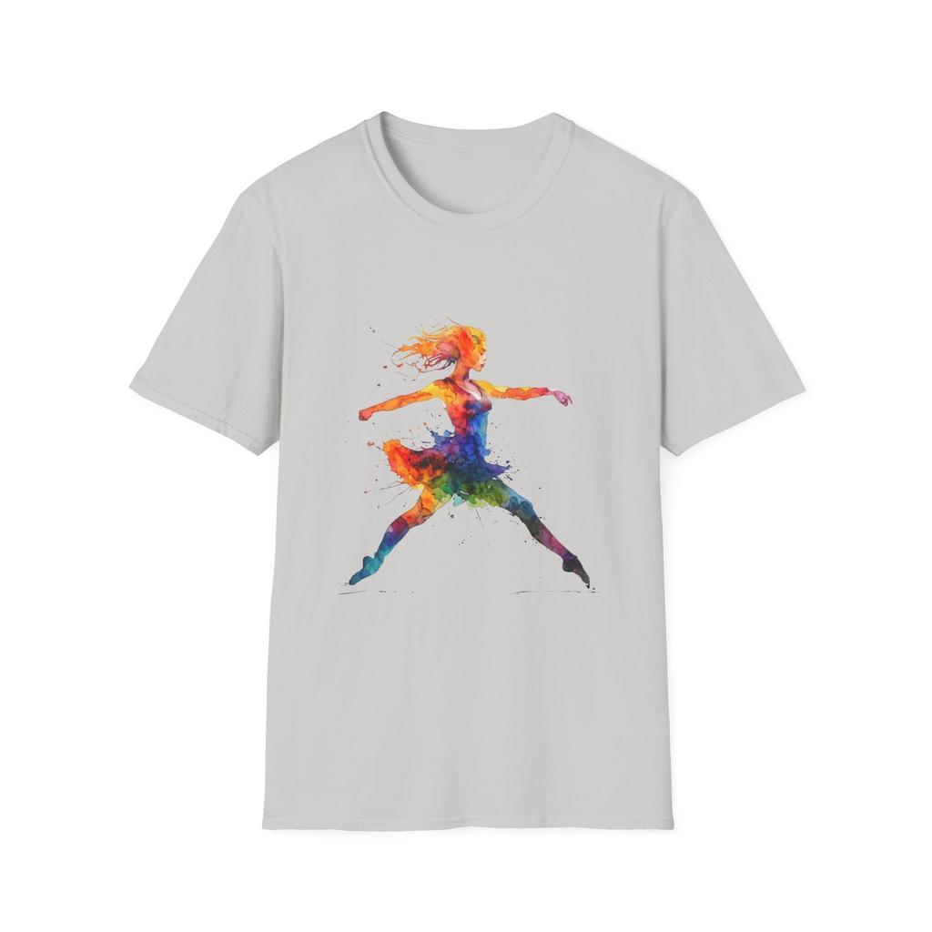 Creative Dance T-Shirt, Dance Gear Colorful Ballet Apparel, Cotton Dancers Top