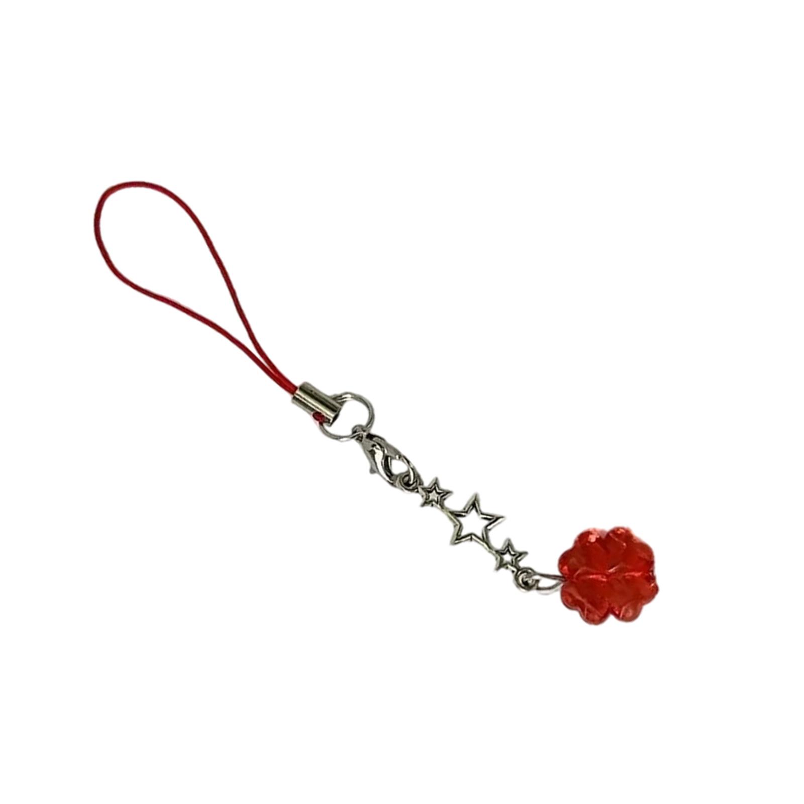 

Elegant Crystal Four Leaf Clover Phone Strap Stylish Crystal Four Leaf Clovers Phone Hanging Jewelry Unique Phone Chain красный