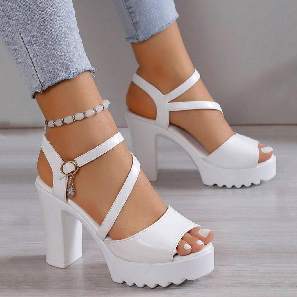 Womens High Heels Platform Wedge Sandals Women'S Flip Flops Chunky High Heels Opentoe Block Dress Bridal Sandalias De TacóN