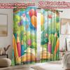 2D flat printing 2pcs Curtain Colorful Balloons Book Butterflies Nature Digital Printed Polyester Drapes Festive Wall Decor Use
