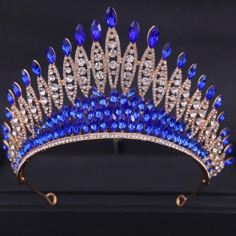Barockkristalltiaror och kronor Strass Studentdiadem Krona Tiara För Kvinnor Bröllopshåraccessoarer Smyckeskrona