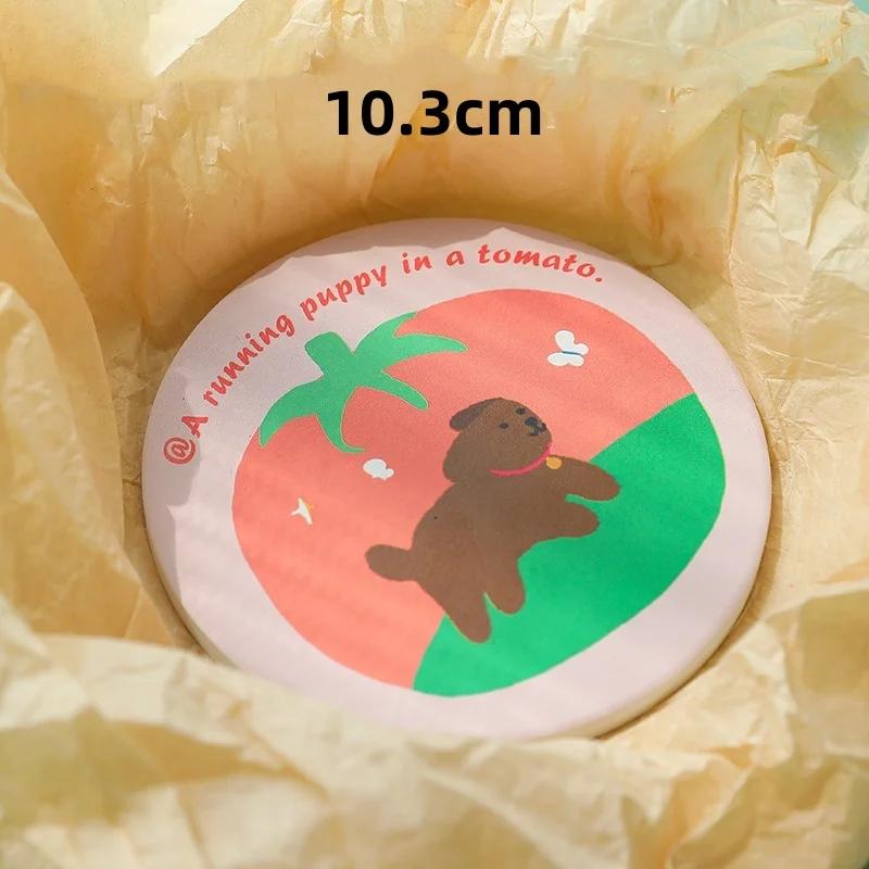 

Round Cute Coasters Ceramic Anti-slip and Heat Insulation Cup Pad Reusable Absorbent Mats Table Protector Kitchen Home Tableware