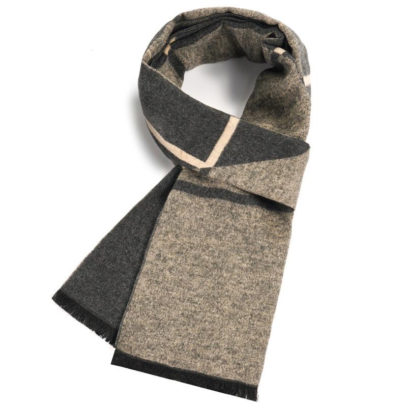 Men'S Scarves Men'S Winter Warmth Plaid Long Imitation Cashmere Men'S Scarves Custom