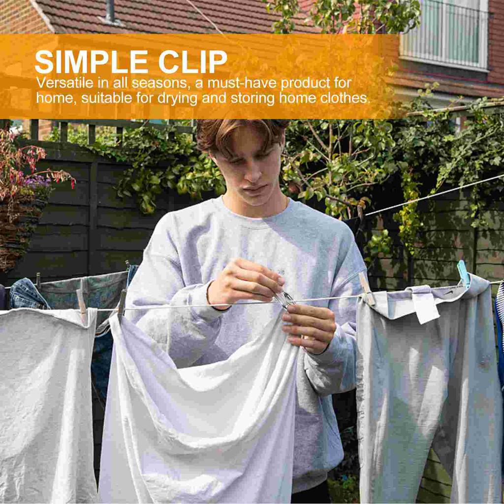 30 Pcs Clothespin Stainless Steel Clamp Pants Hangers Fixing Clips Versatile Sealing Office Tableware Home Multi-function