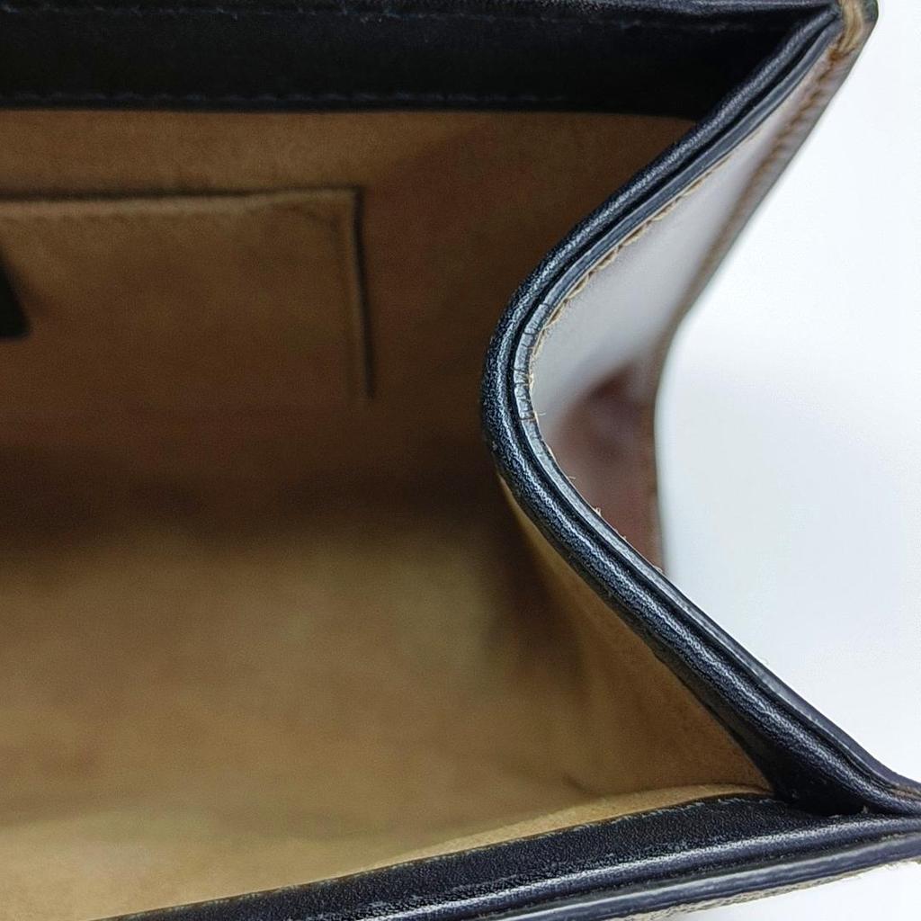 [Pre-Owned] Padlock Moonlight Treasure Box Series Metal Lock Logo Canvas And Leather Crossbody Bag Small - Good #1RB526W