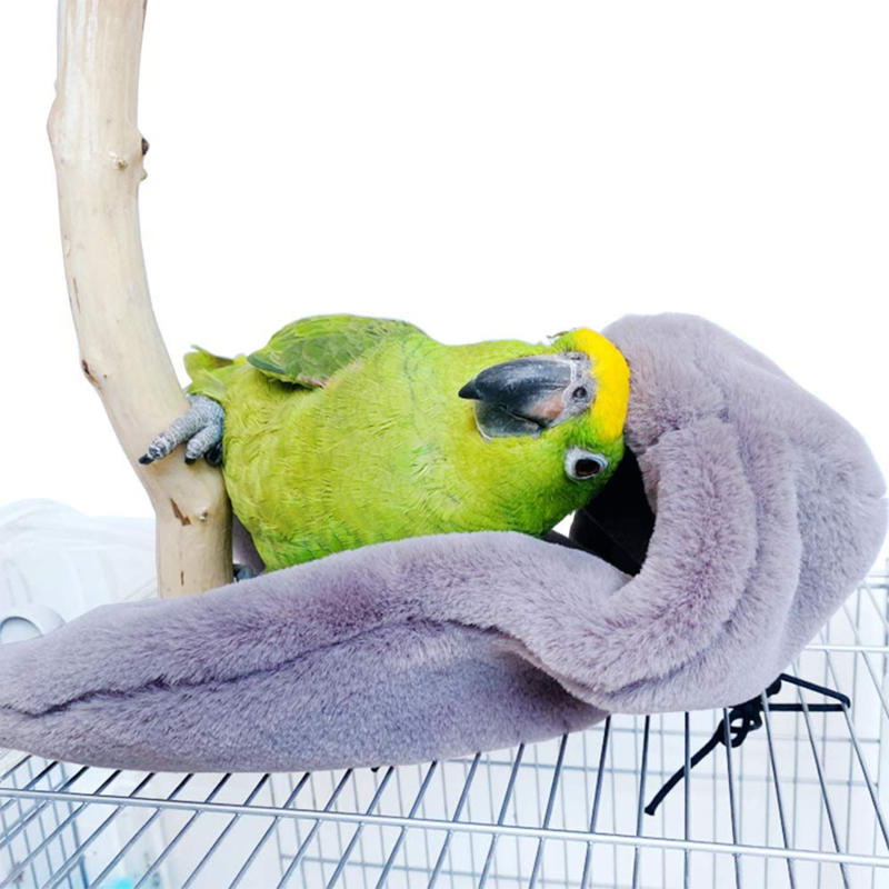 Soft Plush Bird Hammock Winter Windproof Bird Parrot Cage Hanging Bed Parakeet Cave Hideout Tent Pet Birds Nest Supplies Parrot Warm Bird's Nests