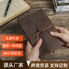 Vintage Crazy Horse Leather A5 Paper Notebook Leather Case Strap Handmade Multi-Card Office Stationery Storage Bag
