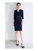 AD Navy Blue Women's Blazer Dress - 2025 Spring Style, High-End Professional Workwear, Goddess-Like Elegance