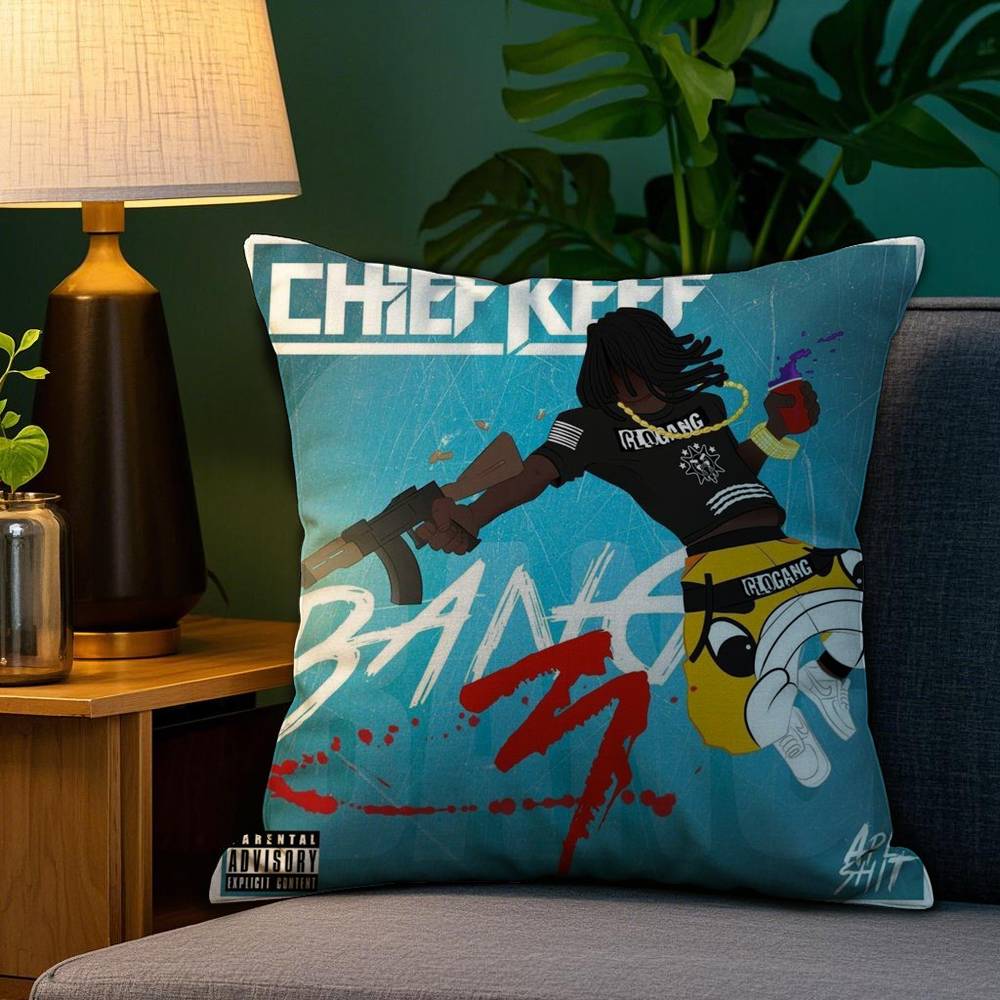 Rapper C-Chief K-Keef Pillow Case Sofa Living Room Bedroom Double-Sided Printing Square Cushion Nap Time Pillow Case