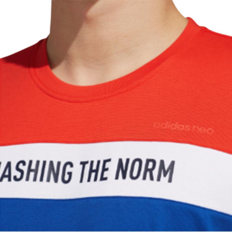 adidas Neo Sport Round Neck Straight T-Shirt Men Tops Red Blue EJ7073