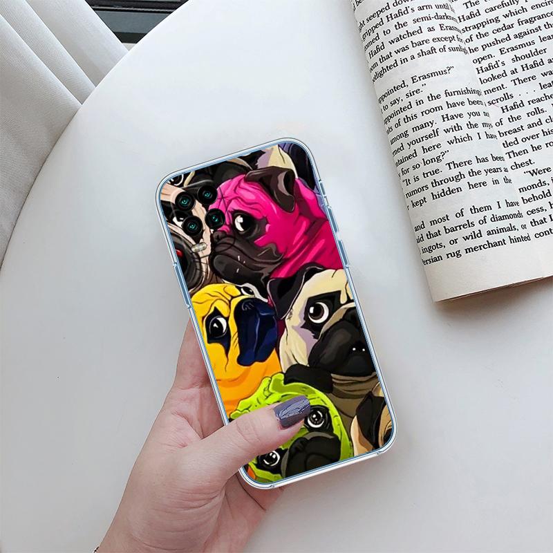 Cute Pug Dog Transparent Phone Case for LG K22 K30 K40 K40S K41 K42 K50 K50S K51 K51S K52 K61 K62 K71 K92 Q60 Q61 V40 V50 V60
