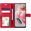 Case - E.F.CONNECTION - for Xiaomi Redmi Note 12 4G - Shockproof - PU Leather - Red