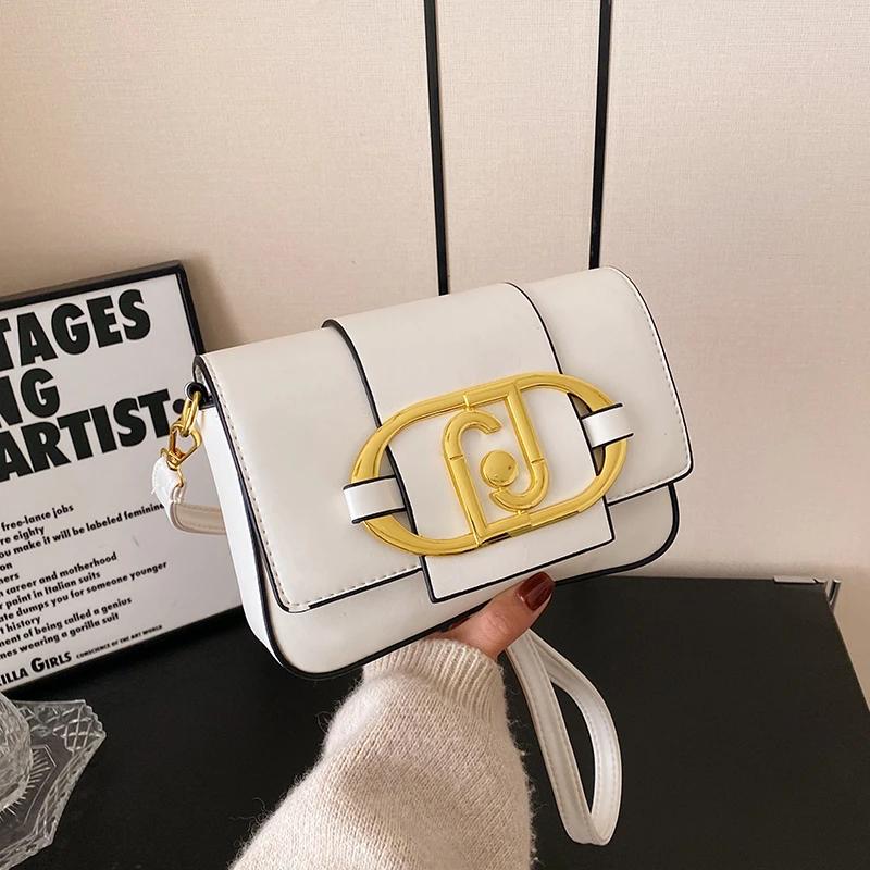 Metal Magnetic Buckle Flap Bags for Women  Versatile Chain Bags  Small Square Bags  Armpit Crossbody Bag  Luxury