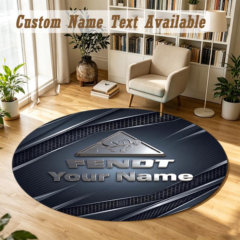 Round Rug Custom NameFendt Pattern Non Slip Carpet Home Floor Decor