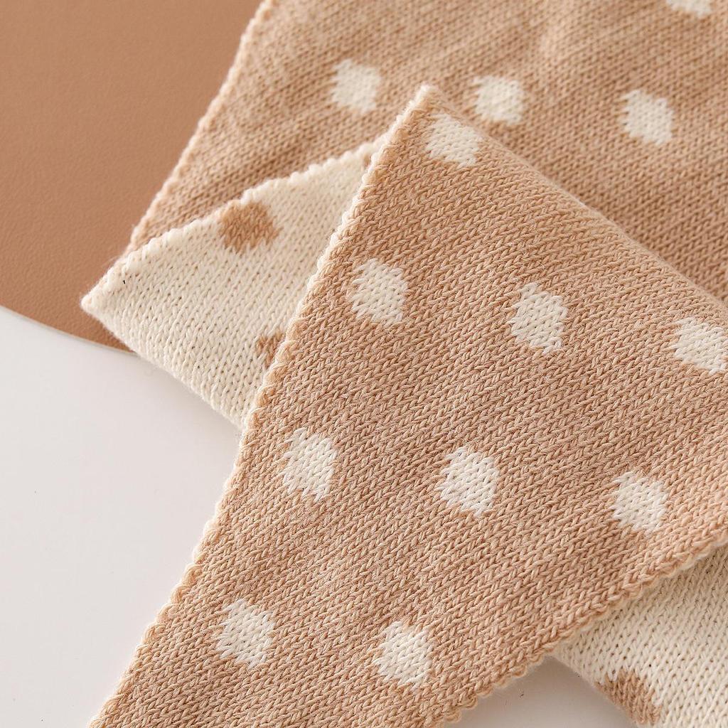 Korean Style Polka Dot Wool Knit Winter Baby Scarf for Boys and Girls - Thick Warm Triangle Neck Protector