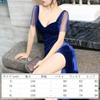 ISLAYCAOLILA DU7 Cabaret Mini Club Party Tight Long Dress with Sheer Maxi Short Evening Dress Women's Dress, Dress, Dress, Dress, Slit, Dress,