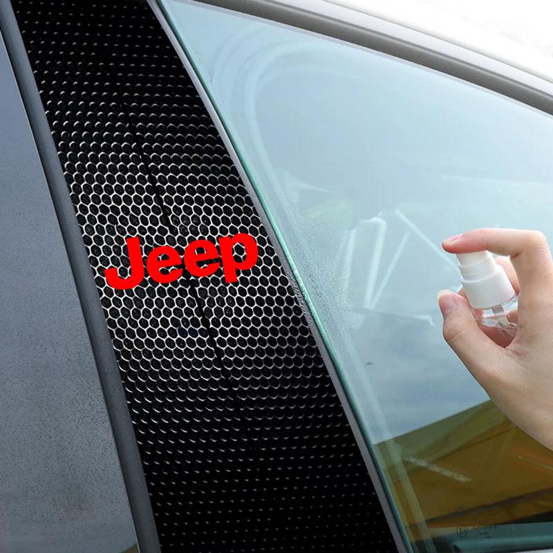 2Pcs Car B-pillar Sticker for Jeep Grand Cherokee Wrangler JK Gladiator Compass Renegade Door Center Pillar Anti-Scratch Decals ALX1