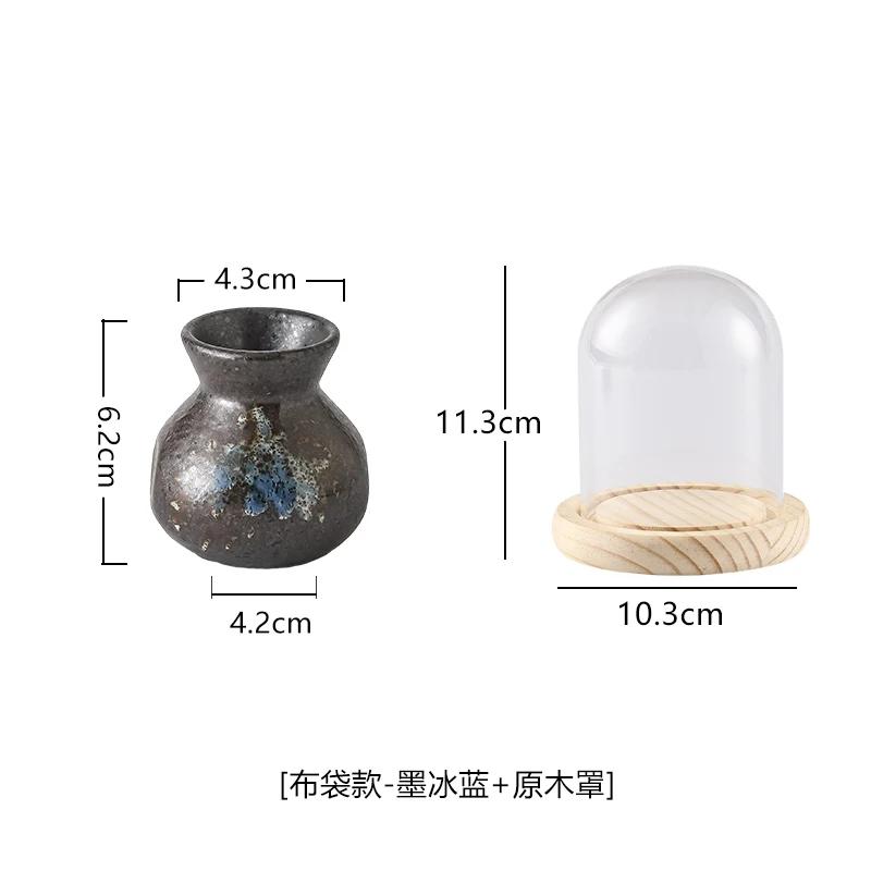 Chinese Ceramic Toothpick Jar Retro Toothpick Tube with Cover Creative Floss Cotton Swab Box Storage Box Set Home Decoration