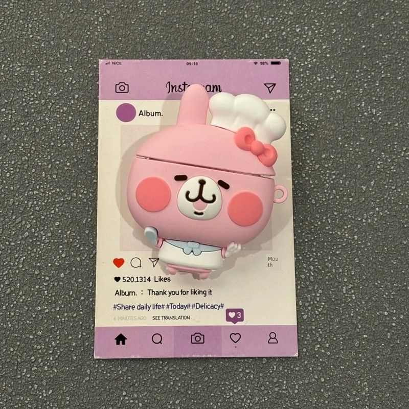 

for Apple Airpodspro2 Silicone Soft Case Earphone Protective Cover 3 Generation Huaqiang North 5 Generation Earphone Sleeves 1 Generation Girly Heart Apple Airpods 3 Generation Kana Hera Rabbit Case