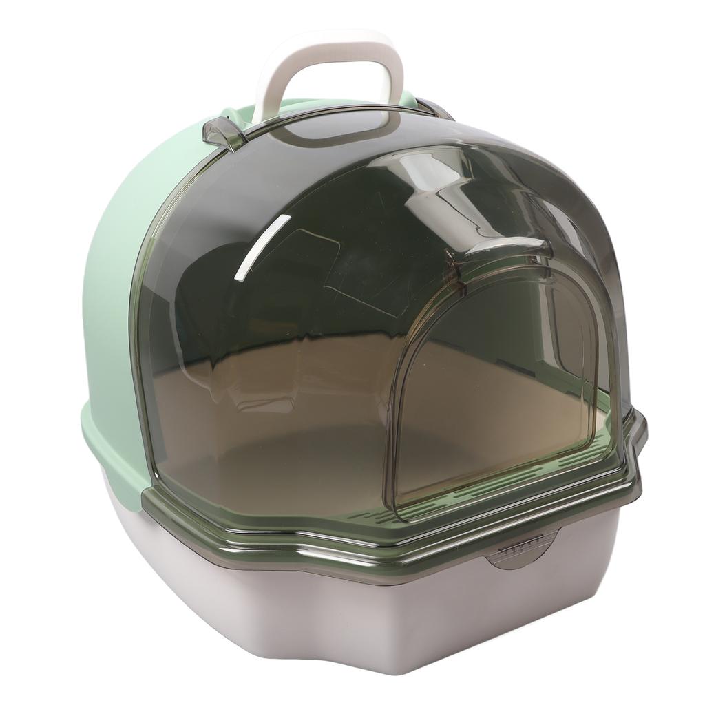 Enclosed Cat Litter Box Double Doors Large Space Splash Proof Odor Removal Portable Kitty Litter