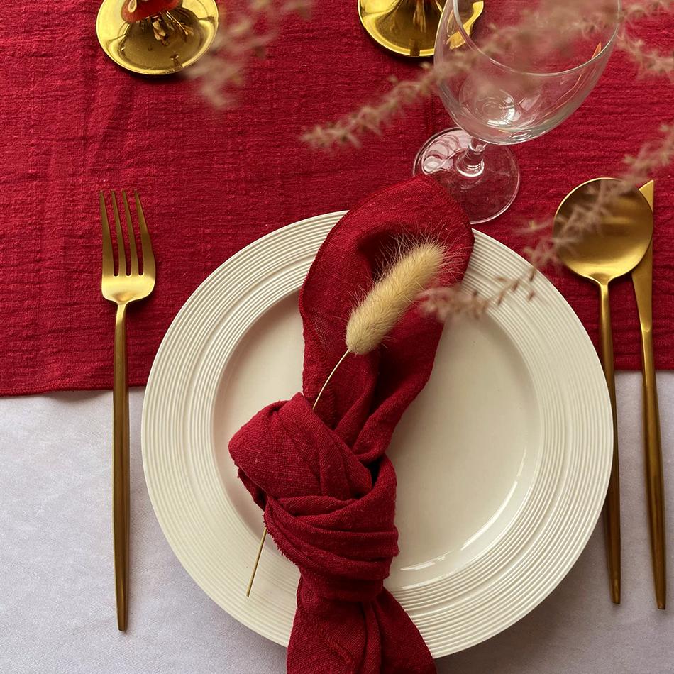 Set of 10 Cotton Cloth Napkins Gauze Fabric Factory Outlet for Everyday Use Dinner  Tea Towel Table  Village Wedding Decoration