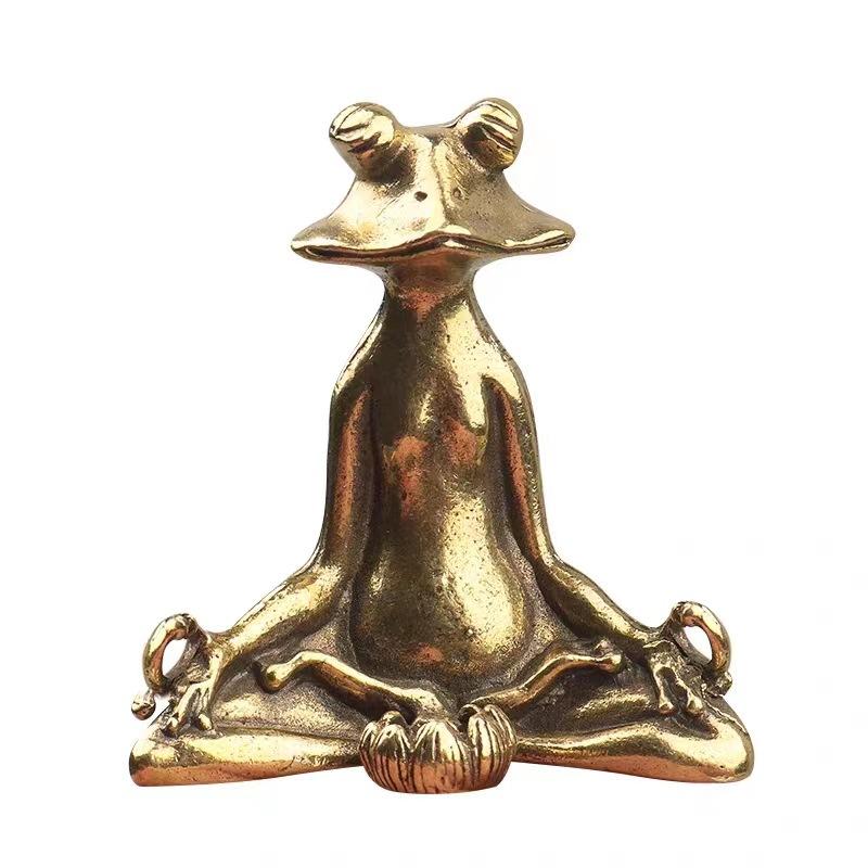 1pc Retro Zen Frosch Ornament Weihrauch Einsetzen Kreative Kupfer Tier Skulptur Weihrauch Brenner Hause Schreibtisch Dekoration
