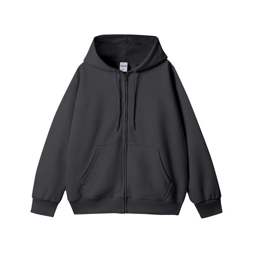 Men's Heavyweight 350g Zippered Hooded Sweatshirt - Trendy Spring/Autumn Cardigan for Couples