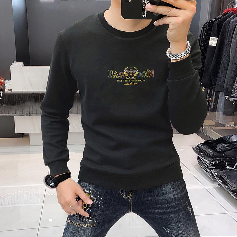 Men's 3D Little Bee Fleece Lined Crew Neck Sweatshirt for Autumn/Winter