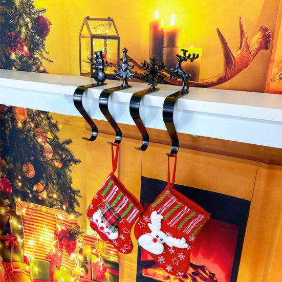 Χριστουγεννιάτικος Γάντζος Κάλτσας Αντιολισθητικός Μεταλλικός Κρεμαστής Κάλτσας Τάρανδος Νιφάδα Χιονιού Χιονάνθρωπος Δέντρο Τζάκι Γάντζος για Κρέμασμα Χριστουγεννιάτικων Στολιδιών Στεφάνια Διακόσμηση Πάρτι