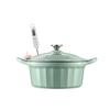 Buydeem enamelled cast iron pot 3.9l, model cp551, cozy greenish color