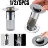 1-5pc Stainless Steel Floor Drain Filter Leak Plug Anti Odor Pop-Up Bounce Basin Bathroom Sink Drain Stopper Hair Catcher