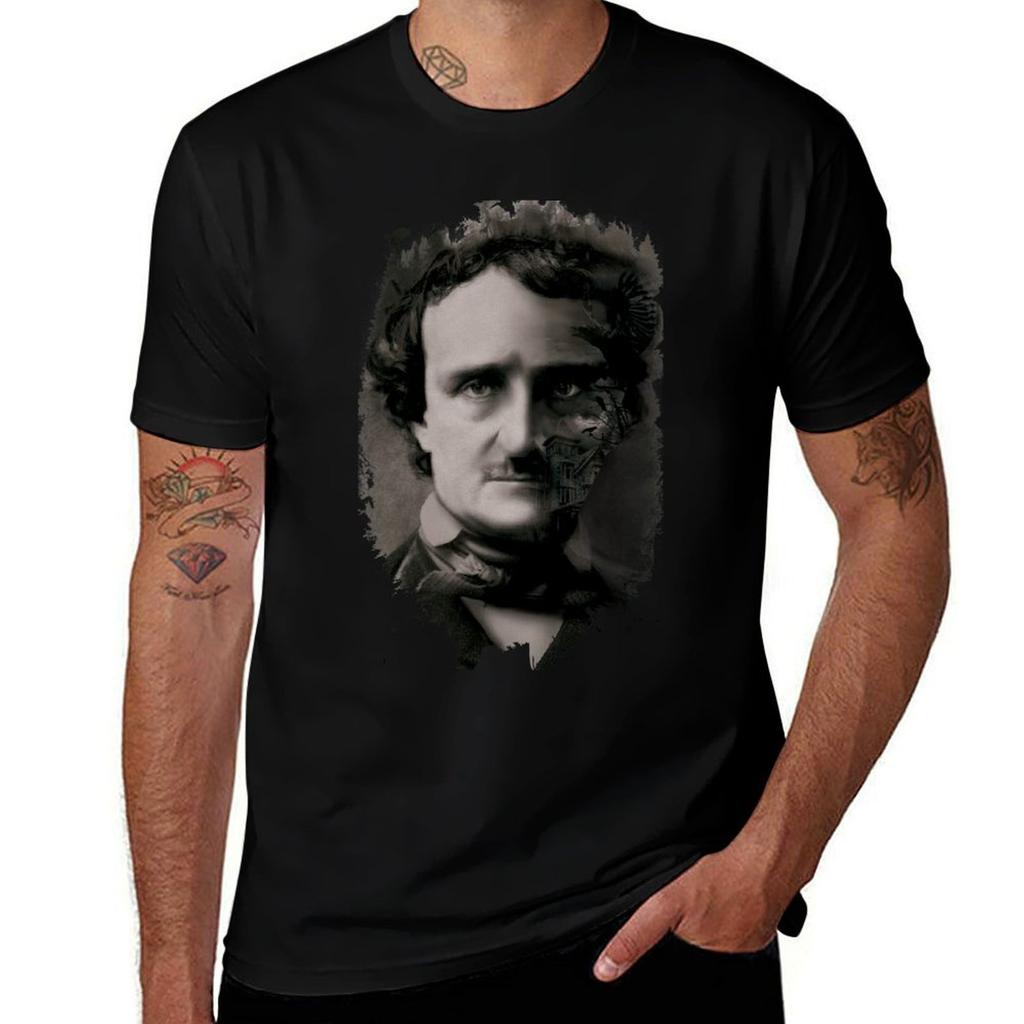Allan Poe TShirt Simple Casual Short Sleeve Cotton TShirt