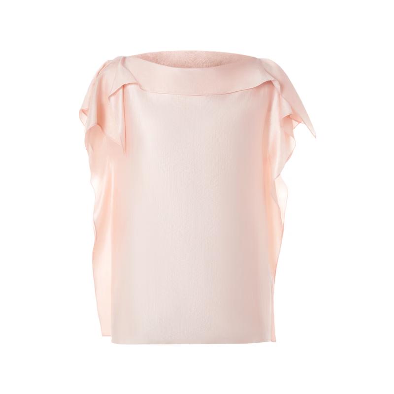 

LANGZI French Lyocell Off-Shoulder Ruffle Top S