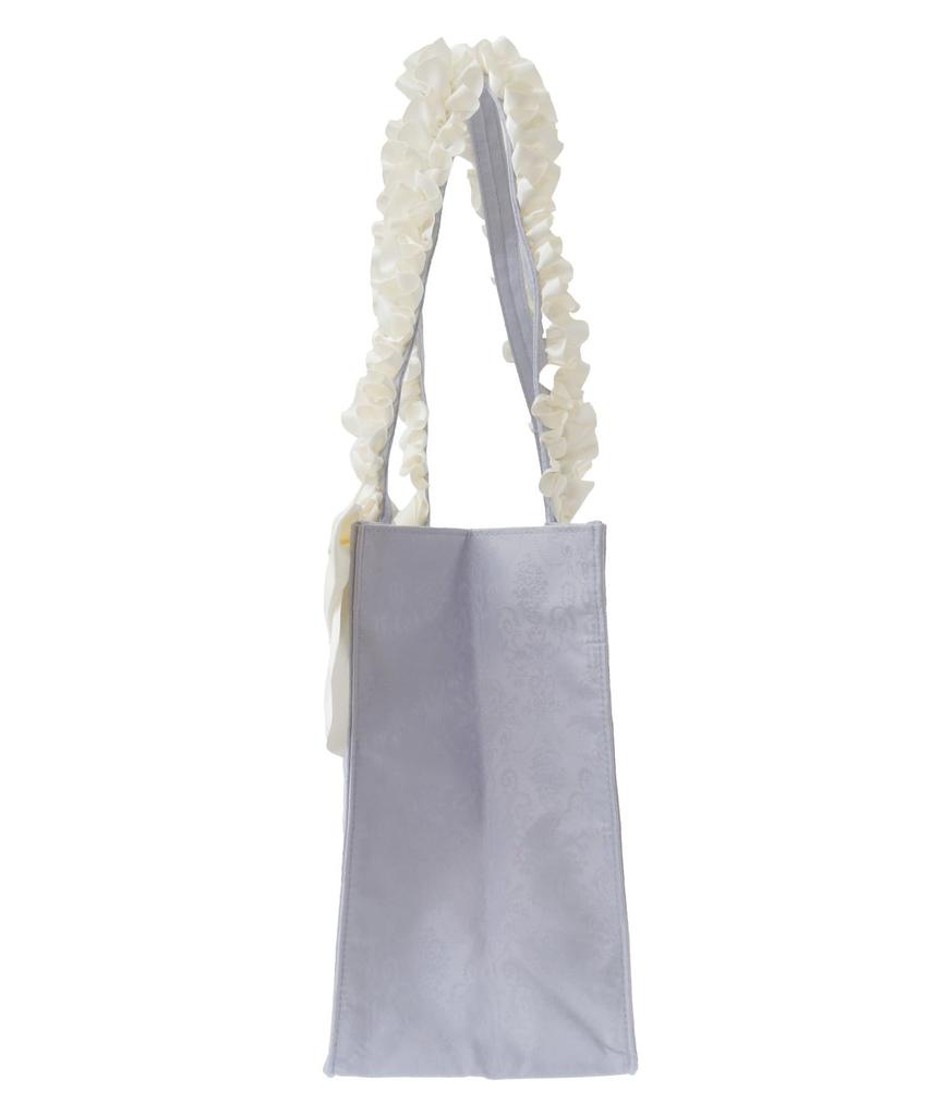 Maison de Fleur Jacquard Ribbon Frill Square Tote Bag, Blue, Size F, 08000628500