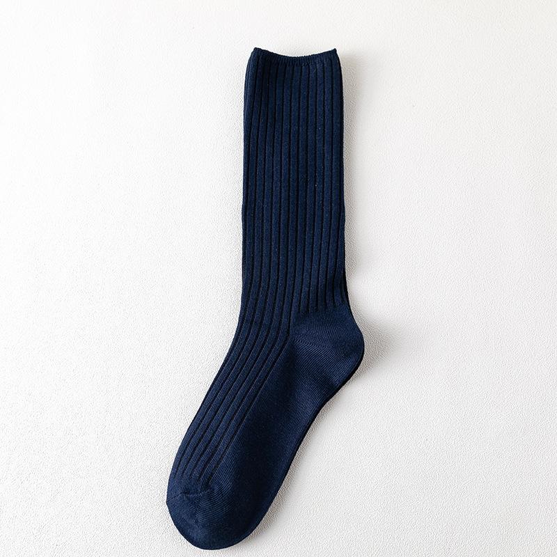 Damen Frühling und Herbst Baumwolle Klassische Einfarbig Vielfalt Gerauchte Lange Röhren Stulpen