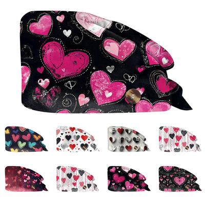 Fashion Valentine's Day Print Work Hat Casual Wash Hat Bag Cap