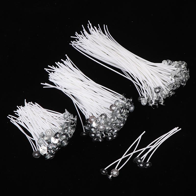100 Pcs/Lot For Candle Making -Coated With Natural Soy Wax Low Smoke DIY Candle Making Bougie For Jelly Jars Soda/soup Cans