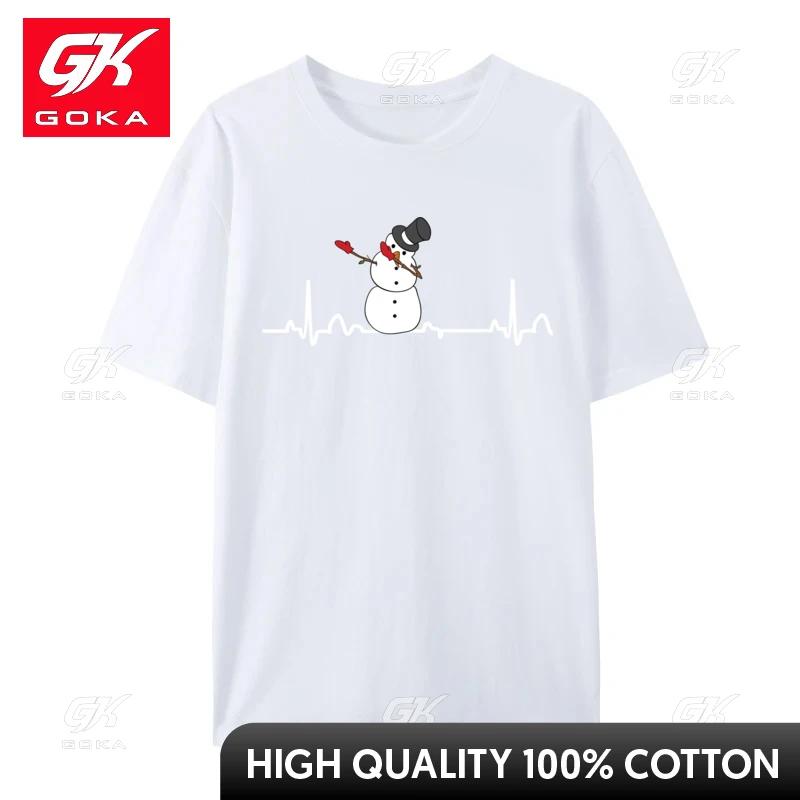 Dabbing Christmas SnowUnisex Heartbeat Ekg Hip Hop TShirts Cosie Graphic Unisex Tops Shirt Cosie TShirts Pure Cotton Top Quality