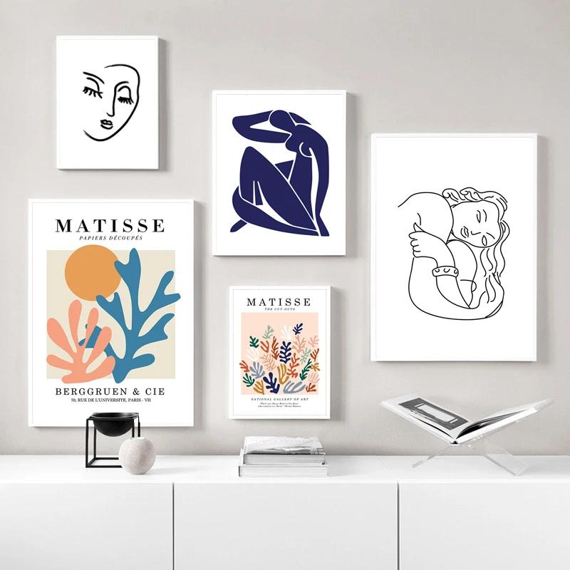 Abstract Canvas Painting Henri Matisse Artwork Wall Art Prints Body Face Stick Figure Poster Modern Pictures for Room Home Decor